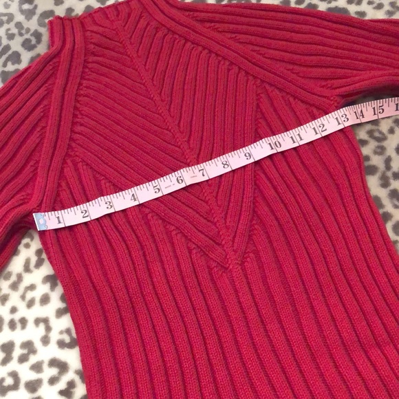 Ann Taylor Red Cable Knit Ribbed Sweater Small - Picture 8 of 12